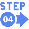 STEP 04 Blue step 4 icon with the word STEP, the number 04 inside a circle, and a right-pointing arrow.